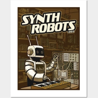 Synth Robot for Synthesizer lover and Electronic Musician Posters and Art